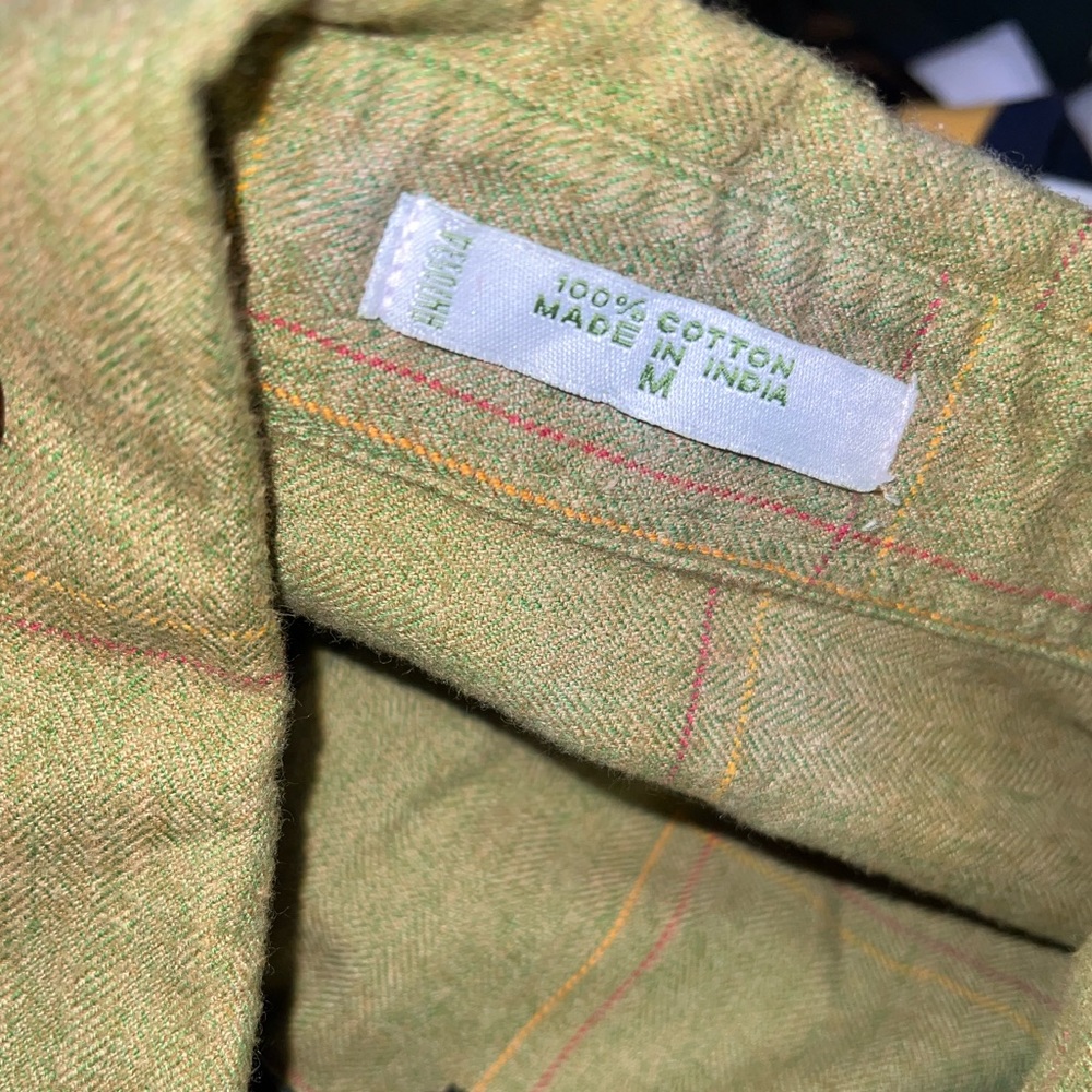 ORVIS Flannel Shirt Button Up Long Sleeve Elbow Pads Patch Plaid - Picture 6 of 8